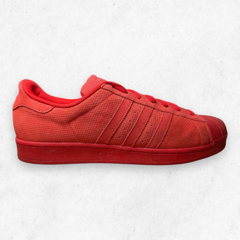 Adidas Superstar RT 'Red' Men 13 Triple Red Suede Leather Sneakers Shell Toe